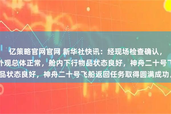 亿策略官网官网 新华社快讯：经现场检查确认，神舟二十号飞船返回舱外观总体正常，舱内下行物品状态良好，神舟二十号飞船返回任务取得圆满成功。
